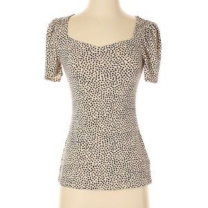 👚Beige and black polka dot top short sleeve 👚